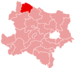 Lage des Bezirkes Waidhofen an der Thaya in Niederösterreich