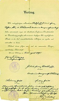 Vereinbarung der Brautleute vom 11. Aug. 1895