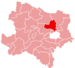 Lage des Bezirkes Wiener Neustadt in Niederösterreich
