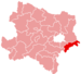Lage des Bezirkes Bruck an der Leitha in Niederösterreich