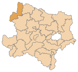 Lage des Bezirks Gmünd im Bundesland Niederösterreich (anklickbare Karte)