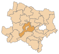 Lage des Bezirks Sankt Pölten-Land im Bundesland Niederösterreich (anklickbare Karte)