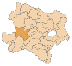 Lage des Bezirks Melk im Bundesland Niederösterreich (anklickbare Karte)