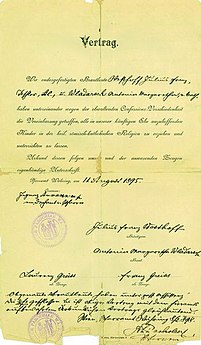 Vereinbarung der Brautleute 11. Aug. 1895