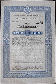 Schuldverschreibung der Commission für Verkehrsanlagen in Wien, 1894.jpg